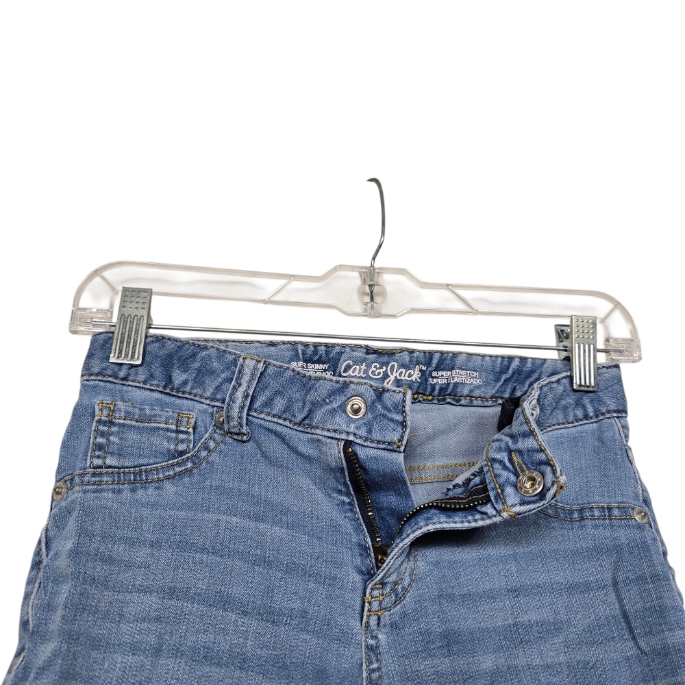 Cat & Jack Blue Super Skinny Super Stretch Jeans Girls Denim Adjustable Waist 12 - Picture 3 of 7